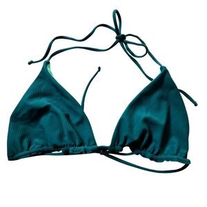 Full Tilt Reversible Triangle Bikini Top Spruce Mint Green Ribbed XL New